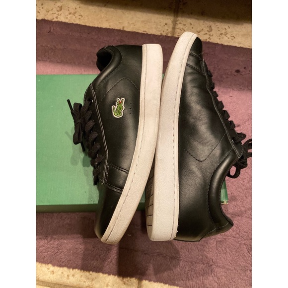 LACOSTE MEN'S LEATHER SNEAKERS BLACK SIZE 7 1/2 - Picture 8 of 8